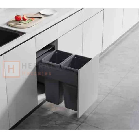 Cesto Eurohard 2X18 litros Antracita - EHCBM400218LAN - SIN GUIAS