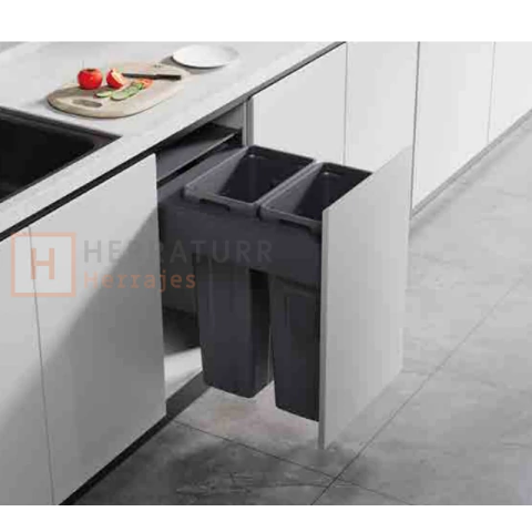 Cesto Eurohard 2X27 litros Antracita - EHCBM450227LAN - SIN GUIAS