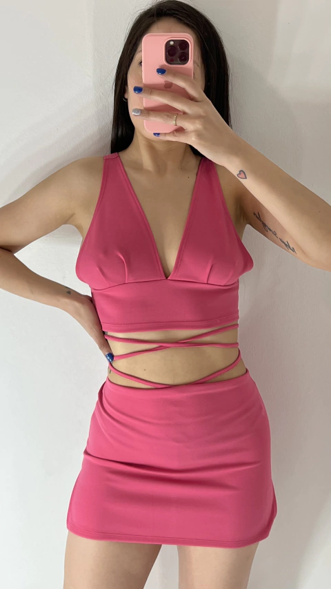 MINI CREP CRUZADA FUCSIA