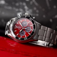 Reloj Orient Mako Solar Chrono 20° Aniversario RA-TX0207R | Edición Limitada de Buceo – Rojo