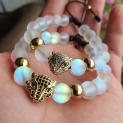 PULSERA PARA PAREJAS LEOPARDOS PIEDRA NATURAL