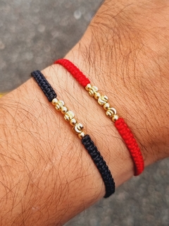 PULSERA PROTECCIÓN CON BALINES DE ORO LAMINADO 18K