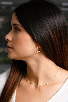 Aretes Candonga media Luna 3 circonias - comprar online