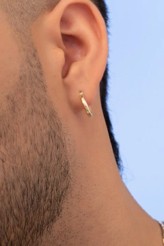 aretes oro laminado 18k hombre 