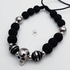 PULSERA NEOPRENO / ACERO INOXIDABLE CALAVERA