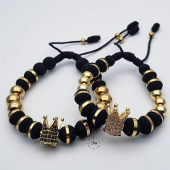 Pulseras para pareja Neopreno / Acero / onix mate