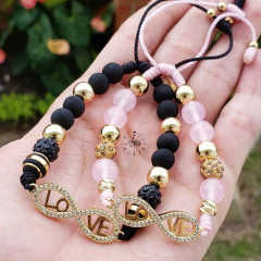 PULSERAS EN PAREJA INFINITO / LOVE ACERO INOXIDABLE