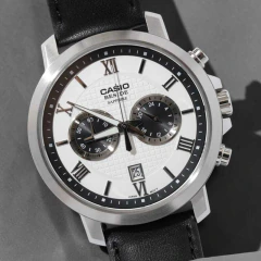 Reloj Casio BMS-500L-7A Cronógrafo Cuero genuino Zafiro 50M en internet
