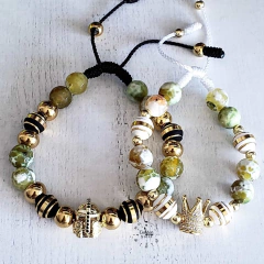 Pulseras en Pareja Neopreno / Piedra Natural / Acero