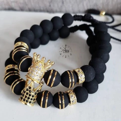 Pulseras para Parejas ACERO INOXIDABLE / NEOPRENO KING & QUEEN