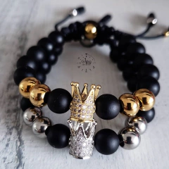 PULSERAS PARA PAREJAS PIEDRAS NATURALES KING & QUEEN