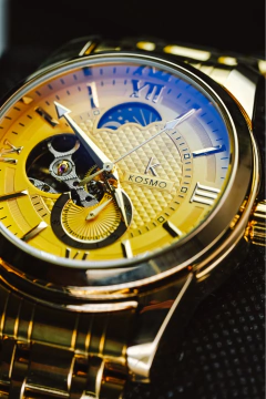 RELOJ KOSMO K805C FASE LUNAR AUTOMATICO - GOLDEN STORE