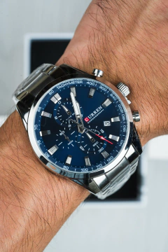 RELOJ CURREN 8445-1 Cronógrafo Acero Azul - GOLDEN STORE