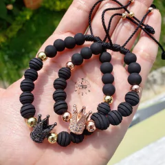 Pulseras para pareja Neopreno / Acero / Rodio