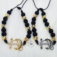 Pulsera para Parejas Neopreno/ Acero / Rodio