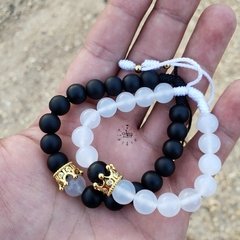 Pulseras para pareja Piedra Natural / Acero / Rodio