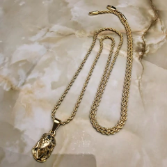 Cadena Lazo + Dije Sagrado Rostro Oro laminado 18k