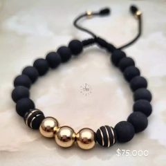 PULSERACON NEOPRENO Y BALINES DE ORO LAMINADO 18K