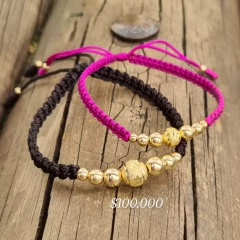 PULSERAS PARA PAREJAS CON BALINES EN ORO LAMINADO 18K