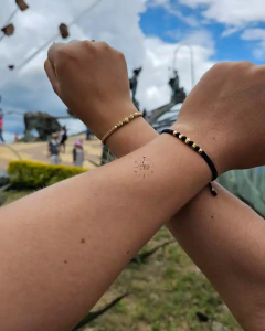 PULSERAS PARA PAREJAS TEJIDAS CON BALINES EN ORO LAMINADO 18K