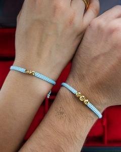 PULSERAS EN PAREJA CON BALIN ITALIANO DE ORO LAMINADO 18K