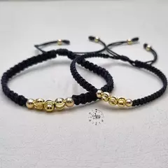 PAR DE PULSERAS CON BALINES ITALIANOS DE ORO LAMINADO 18K - comprar online