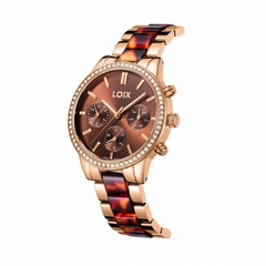 RELOJ LOIX L1219 ORO ROSA CON CAFE - comprar online