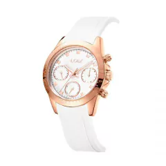 RELOJ LOIX L1244-3 BLANCO CON ORO ROSA - comprar online