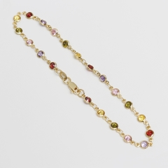 Tobillera Colores circonias 25.5cms