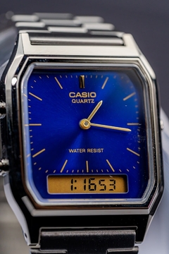 Reloj Casio AQ-230GG-2A - Estilo Clásico en Negro Cromado - GOLDEN STORE