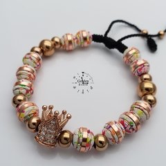 Pulsera Con Neopreno y Acero, Dije corona
