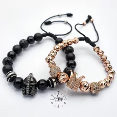 Pulseras para pareja Piedra Natural y Rodio