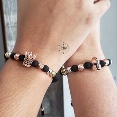 PULSERA PARA PAREJAS NEOPRENO ACERO