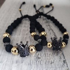 PULSERA EN PAREJA CORONA NEOPRENO ACERO