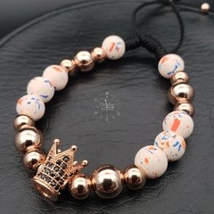 PULSERA CORONA NEOPRENO RODIO