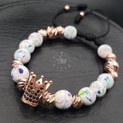 PULSERA CORONA NEOPRENO RODIO