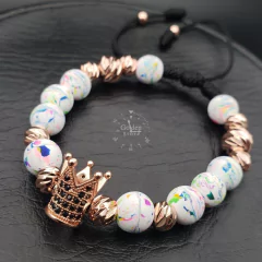 PULSERA CORONA NEOPRENO RODIO