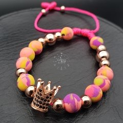 PULSERA CORONA NEOPRENO RODIO