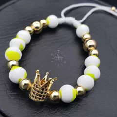 PULSERA CORONA NEOPRENO RODIO