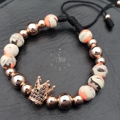 PULSERA CORONA NEOPRENO RODIO