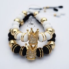 Pulsera para parejas Neopreno/ Acero / Rodio