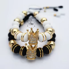 Pulsera para parejas Neopreno/ Acero / Rodio