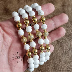 PULSERA NEOPRENO / ACERO INOXIDABLE CORONA BOLAS
