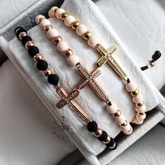 PULSERA NEOPRENO / ACERO INOXIDABLE CRUZ