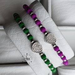 PULSERA NEOPRENO / ACERO INOXIDABLE CORAZON