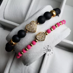 PULSERAS EN PAREJA CORAZONES