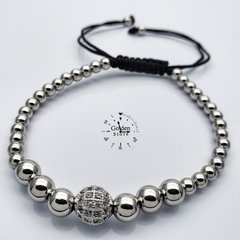 PULSERAS BOLA DE MICROZIRCON ACERO INOXIDABLE