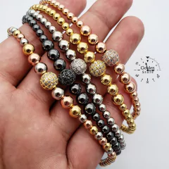 PULSERA BOLA DE MICROZIRCON ACERO INOXIDABLE - comprar online