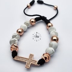 PULSERA CRUZ NEOPRENO / ACERO INOXIDABLE