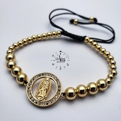 PULSERA VIRGEN RODIO Y ACERO INOXIDABLE